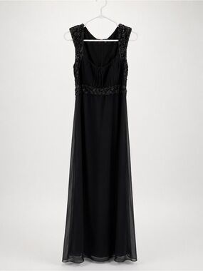 JS Boutique Black Beaded Maxi Dress